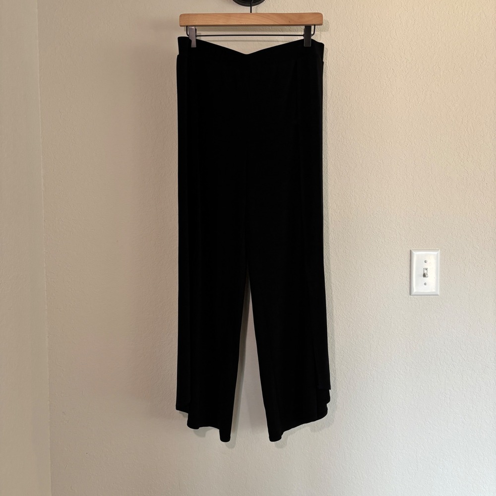 Chico's Travelers Ankle Pants 2 Black Minimalist Office Core